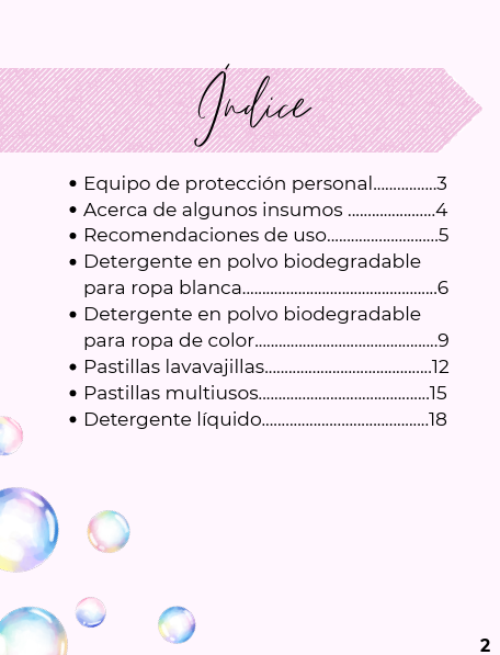 Detergentes biodegradables para el hogar