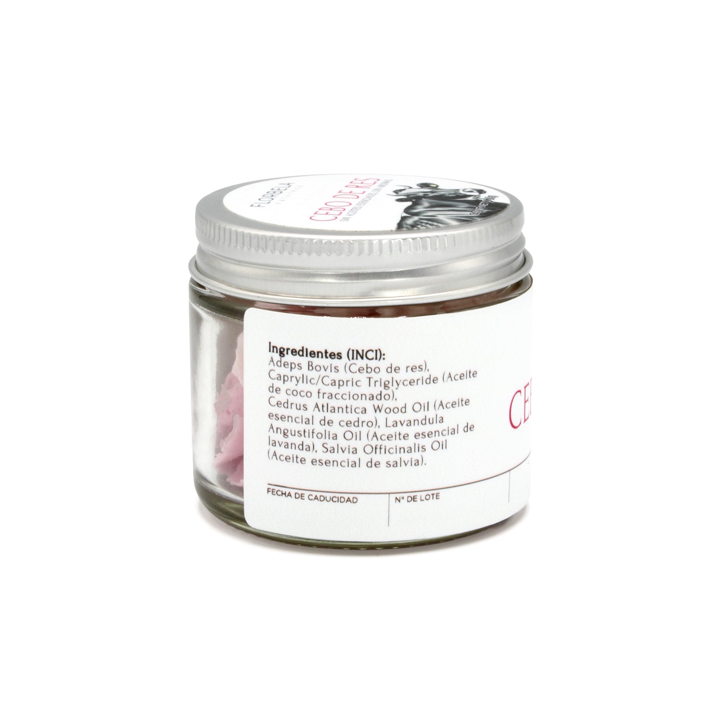 Sebo de res 20g Rosa infusionado en aceites esenciales PETIT