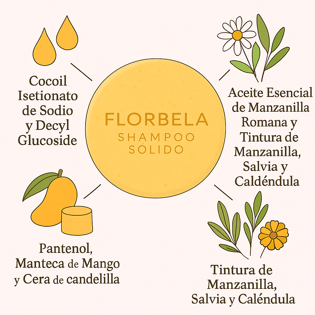 Shampoo Sólido de Manzanilla, Salvia y Caléndula 15g PETIT