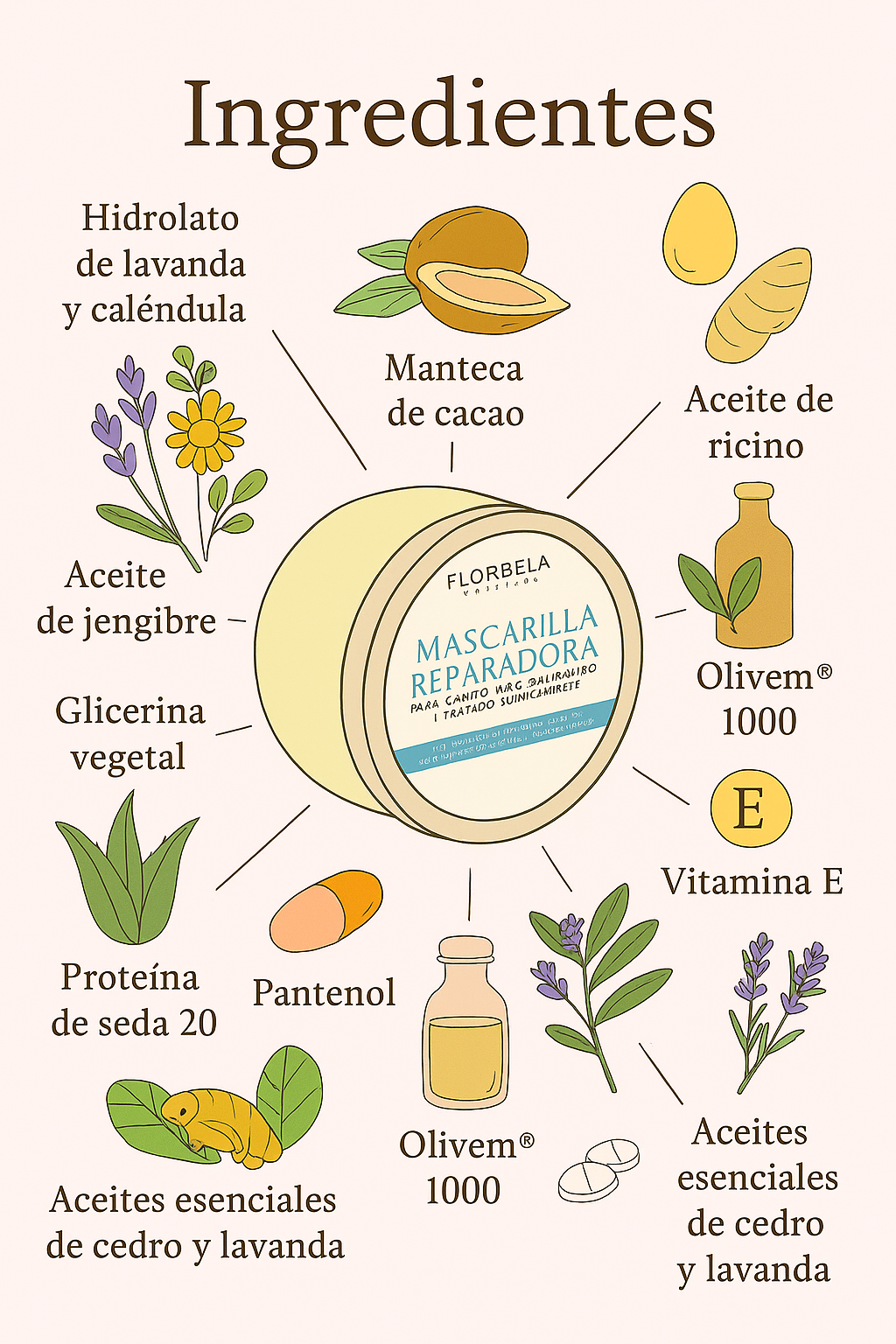 Mascarilla reparadora para cabello seco, maltratado o tratado químicamente