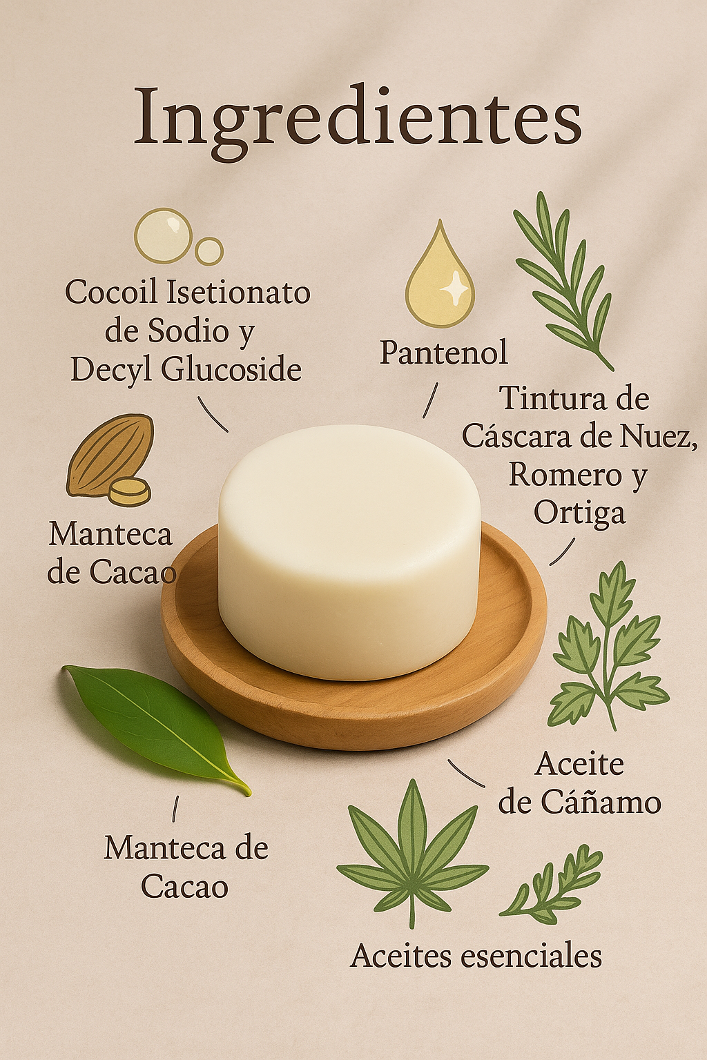 Shampoo Sólido Cáscara de Nuez 80g
