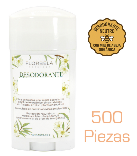 Desodorante en Barra Ecológico con Miel de Abeja Orgánica Paquete de 500 piezas