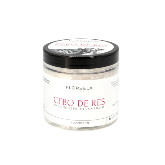 Sebo de res 100g sin aromas ni aceites esenciales.
