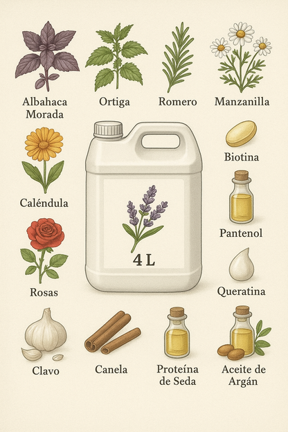 Shampoo Ajo, Cebolla 4 litros en Bidón a Granel