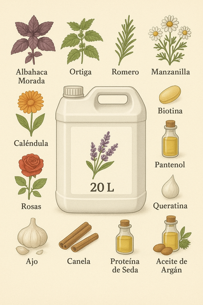 Shampoo Ajo-Cebolla 20 litros en Bidón a Granel