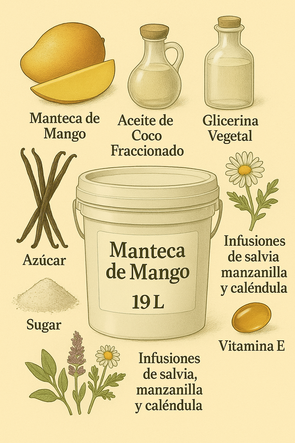 Exfoliante de Azúcar Lavanda cubeta 19 litros a Granel