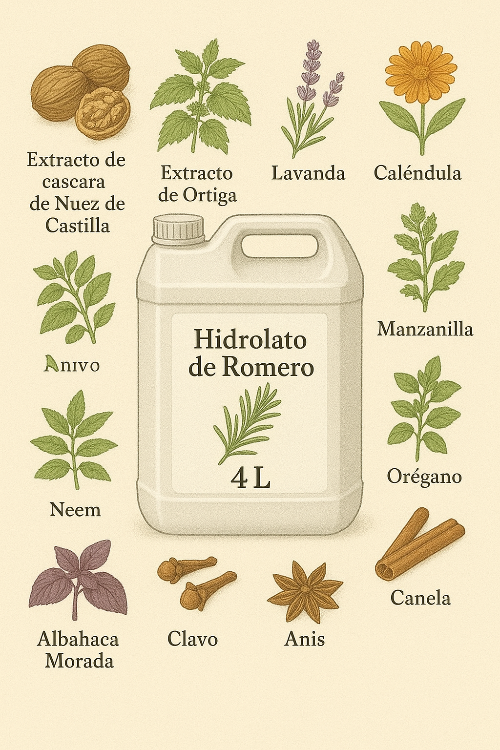 Tónico Capilar Equilibrante y Oscurecedor Natural para Canas Bidón 4 Litros a Granel