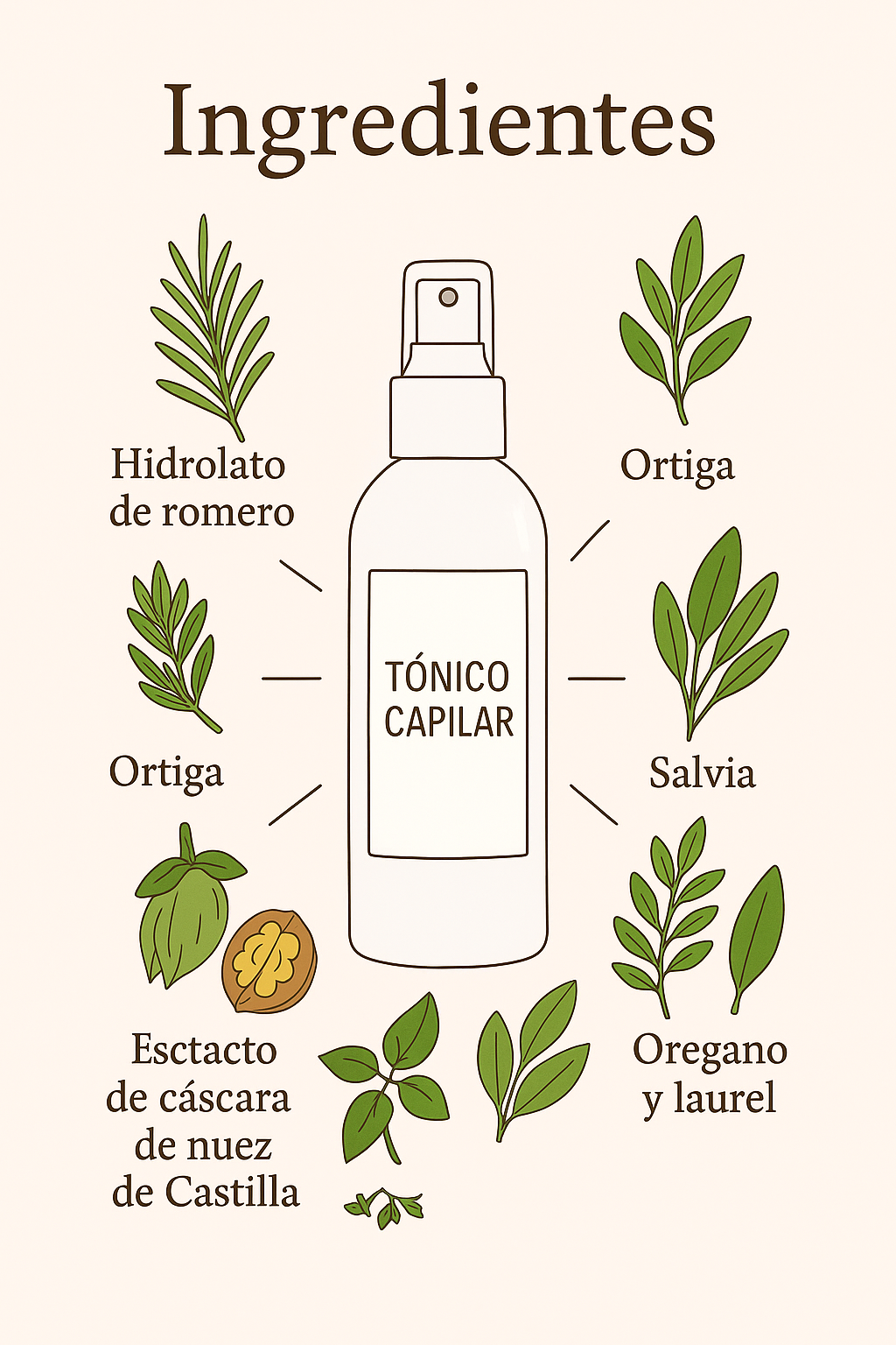 Tónico Capilar Equilibrante y Oscurecedor Natural para Canas