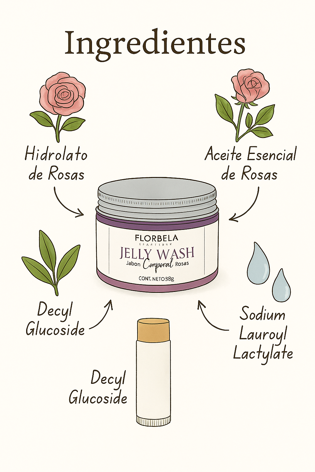 Jelly Wash de Rosas, una gelatina de ducha natural 95g