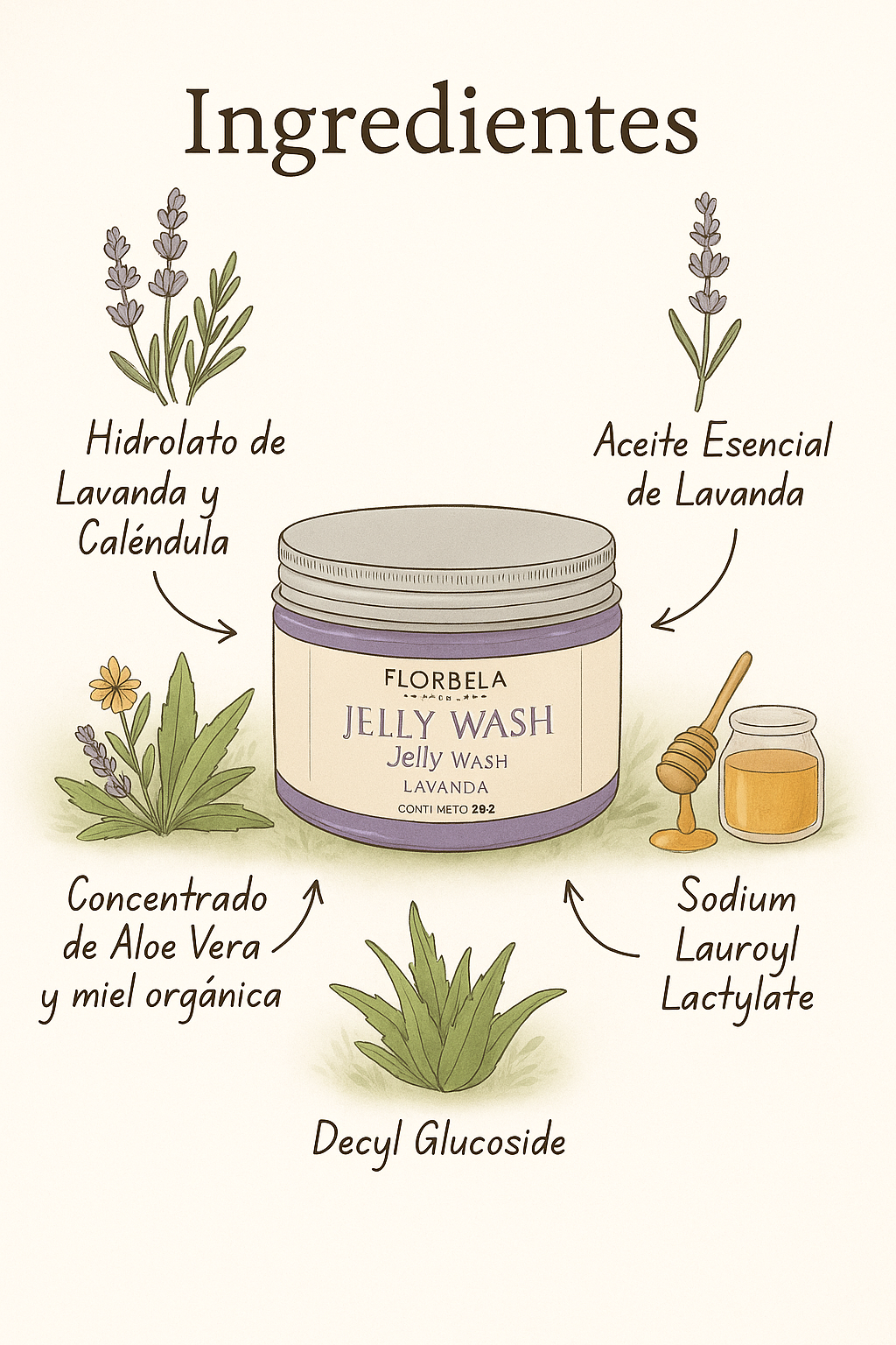Jelly Wash Lavanda, , una gelatina de ducha natural 95g