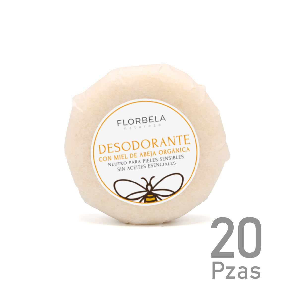 Desodorante en Barra Ecológico con Miel de Abeja Orgánica Paquete de 20 piezas