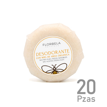 Desodorante en Barra Ecológico con Miel de Abeja Orgánica Paquete de 20 piezas