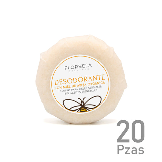 Desodorante en Barra Ecológico con Miel de Abeja Orgánica Paquete de 20 piezas