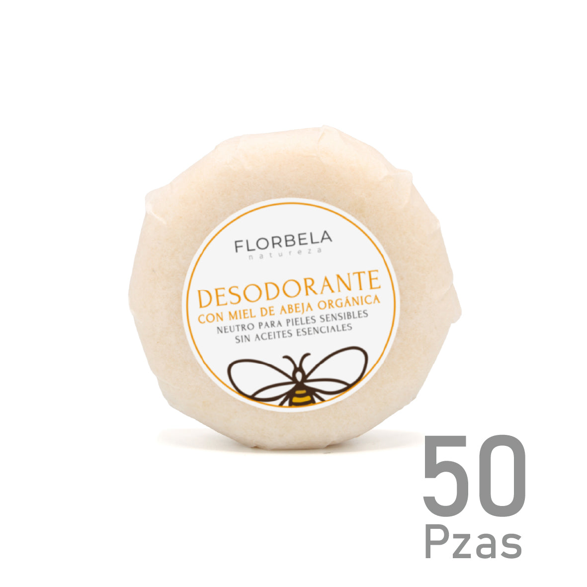 Desodorante en Barra Ecológico con Miel de Abeja Orgánica Paquete de 50 piezas
