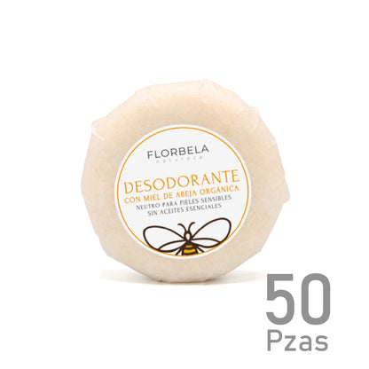 Desodorante en Barra Ecológico con Miel de Abeja Orgánica Paquete de 50 piezas
