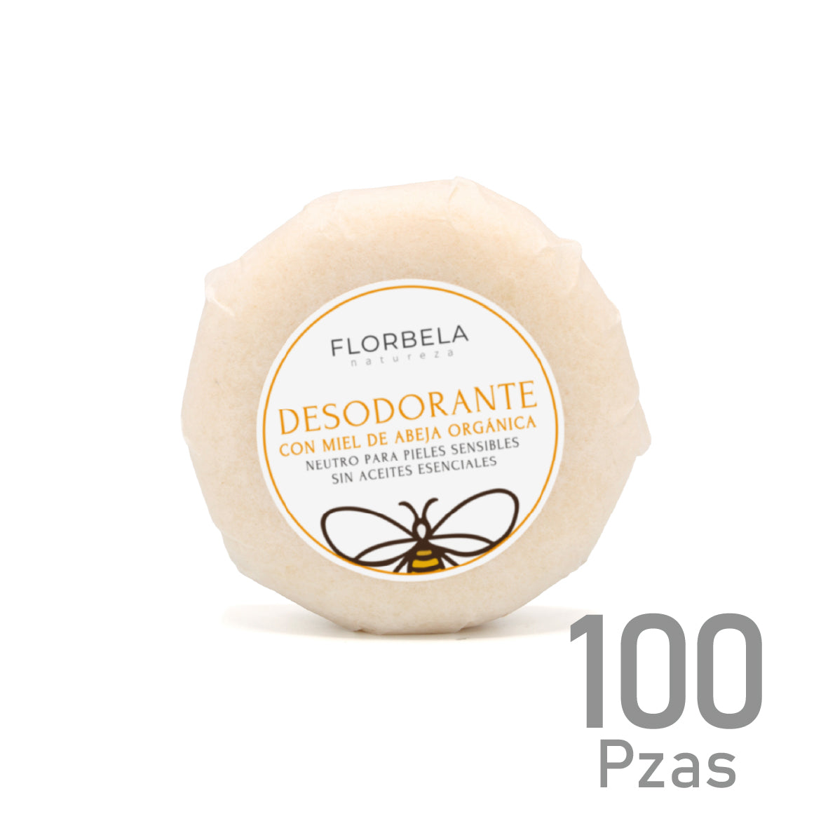 Desodorante en Barra Ecológico con Miel de Abeja Orgánica Paquete de 100 piezas
