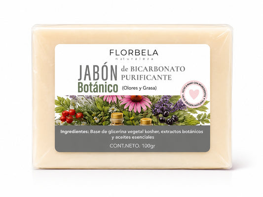 Jabón Botánico de Bicarbonato Purificante – Olores y Grasa