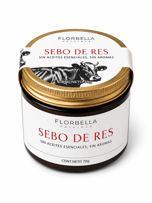 Sebo de res 70g sin aromas ni aceites esenciales.