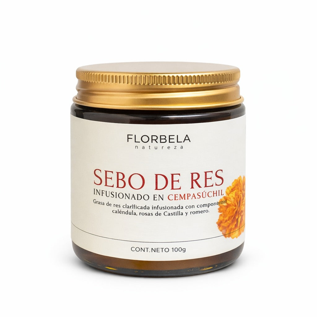 Sebo de res 50g Infusionado en FLOR DE CEMPASÚCHIL